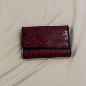 Elegant Red Embossed Women's Clutch